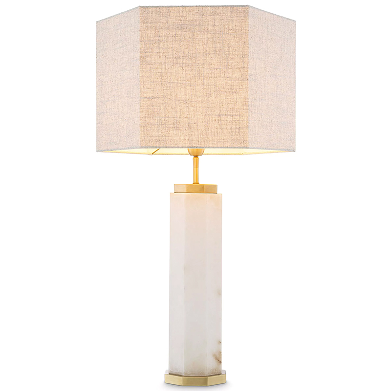 Настольная лампа Eichholtz Table Lamp Newman Alabaster Латунь Серый Белый Настольная лампа Eichholtz Table Lamp Newman Alabaster Латунь Серый Белый в Тюмени | Loft Concept