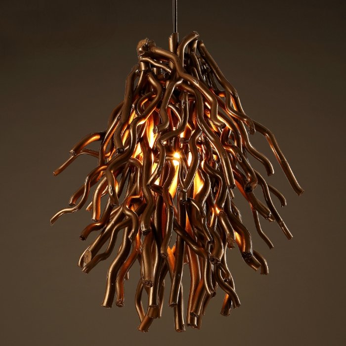 Подвесной светильник Old Wicker Pendant Broom Коричневый Подвесной светильник Old Wicker Pendant Broom Коричневый в Тюмени | Loft Concept