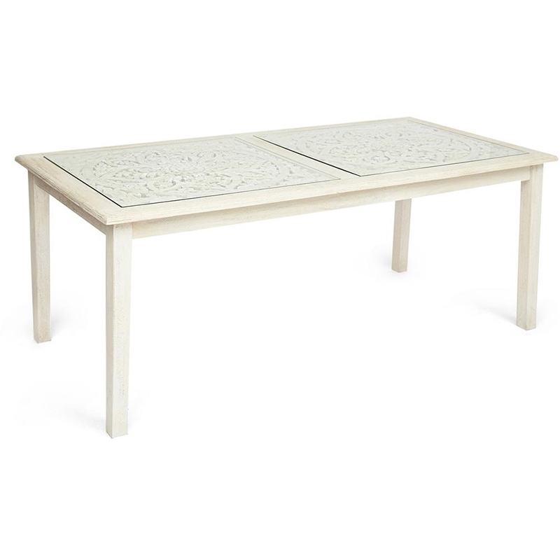 Обеденный стол Indian antique white Table Белый Обеденный стол Indian antique white Table Белый в Тюмени | Loft Concept