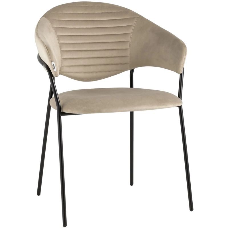 Стул Alexis Chair Бежевый Велюр Бежевый Черный Стул Alexis Chair Бежевый Велюр Бежевый Черный в Тюмени | Loft Concept