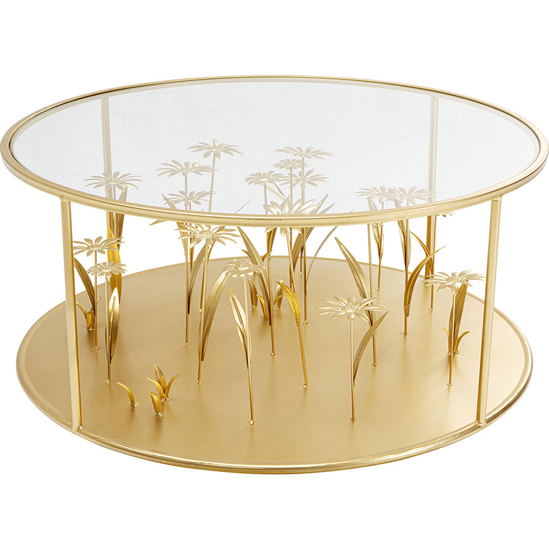 Кофейный стол Golden Flowers Золотой Прозрачный Кофейный стол Golden Flowers Золотой Прозрачный в Тюмени | Loft Concept