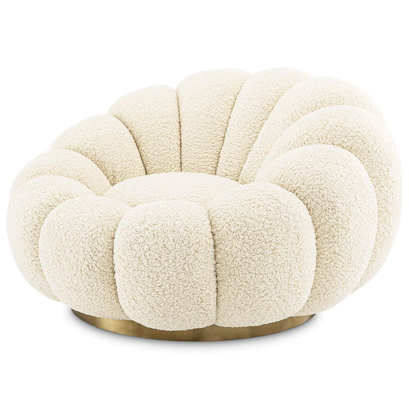 Кресло Eichholtz Swivel Chair Mello Faux Shearling Молочный Латунь Кресло Eichholtz Swivel Chair Mello Faux Shearling Молочный Латунь в Тюмени | Loft Concept