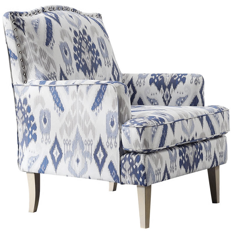 Кресло Armchair Ornament Blue Ikat Белый Светло-синий Бежевый Кресло Armchair Ornament Blue Ikat Белый Светло-синий Бежевый в Тюмени | Loft Concept