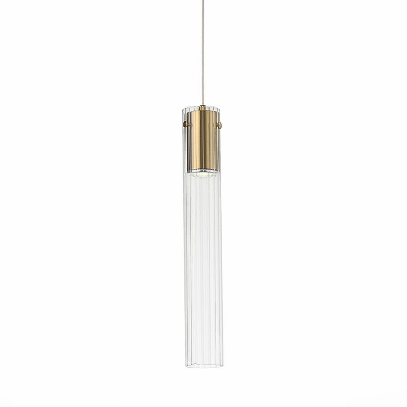 Подвесной светильник Jenae Glass Tube 45 Прозрачный Латунь Подвесной светильник Jenae Glass Tube 45 Прозрачный Латунь в Тюмени | Loft Concept