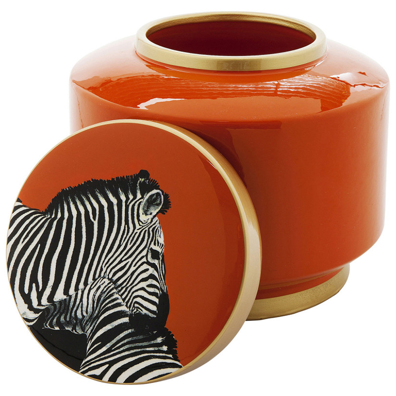 Ваза с крышкой Orange Zebra Оранжевый Ваза с крышкой Orange Zebra Оранжевый в Тюмени | Loft Concept