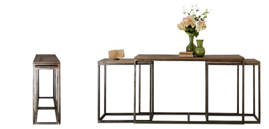 Консоль Industrial Metal Rust Triple Console Table Консоль Industrial Metal Rust Triple Console Table - Loft-Concept в Тюмени