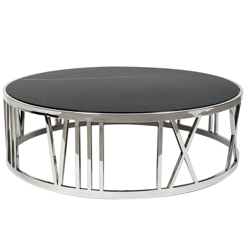 Кофейный стол Eichholtz Coffee Table Roman Figures Нержавеющая сталь Черный Мрамор Nero в Тюмени | Loft Concept 