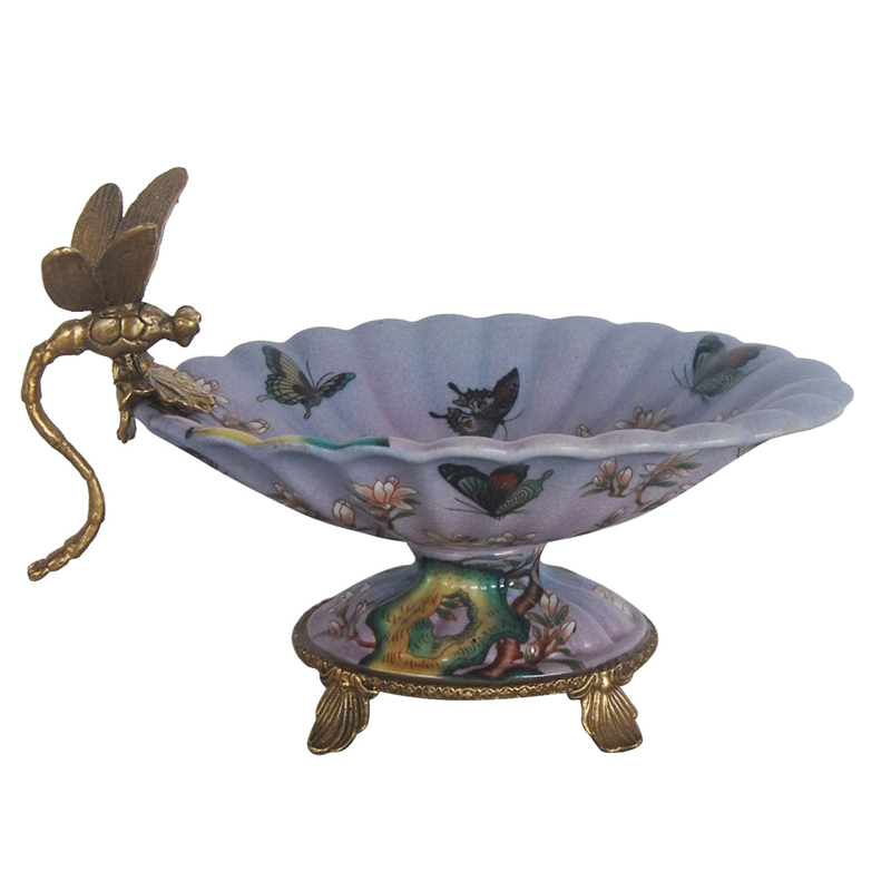 Блюдо Bronze Dragonfly and Butterflies Бронза Мульти Голубой пастельный Блюдо Bronze Dragonfly and Butterflies Бронза Мульти Голубой пастельный в Тюмени | Loft Concept