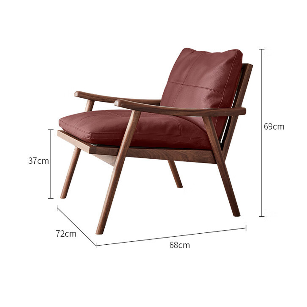 Кресло c каркасом из массива дерева и мягкой кожаной обивкой Walnut Armchair Кресло c каркасом из массива дерева и мягкой кожаной обивкой Walnut Armchair в Тюмени
