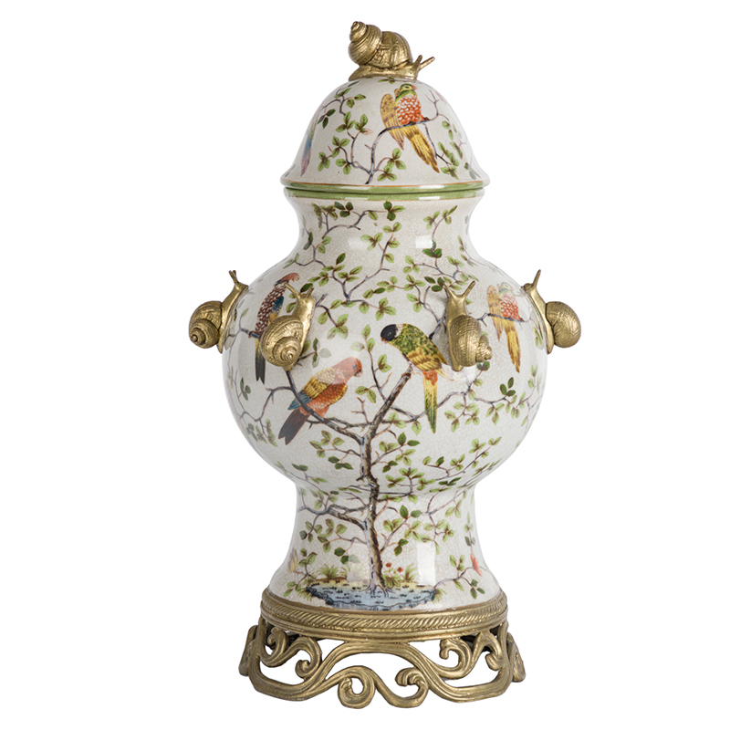 Ваза с крышкой Golden Snails Vase Золотой Белый Мульти в Тюмени | Loft Concept 