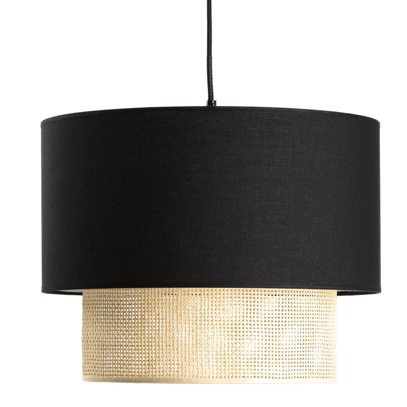 Подвесной светильник Ottar Wicker Black lampshade Бежевый Черный Подвесной светильник Ottar Wicker Black lampshade Бежевый Черный в Тюмени | Loft Concept