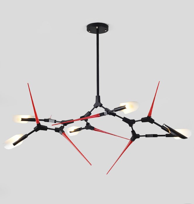 Люстра Red Spikes Chandelier 6 Черный Красный Люстра Red Spikes Chandelier 6 Черный Красный в Тюмени | Loft Concept