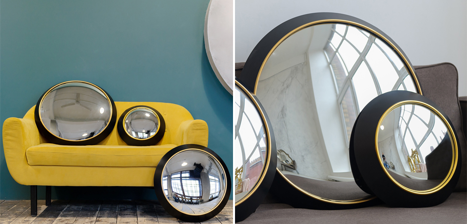 Зеркало Black Circle Fish-eye Mirror Зеркало Black Circle Fish-eye Mirror - Loft-Concept в Тюмени