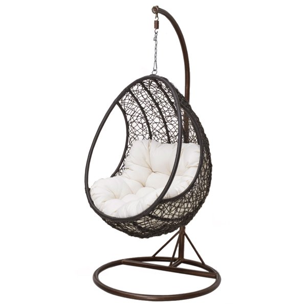 Кресло Swing chair outdoor Coffee Egg Коричневый Черный матовый Кресло Swing chair outdoor Coffee Egg Коричневый Черный матовый в Тюмени | Loft Concept
