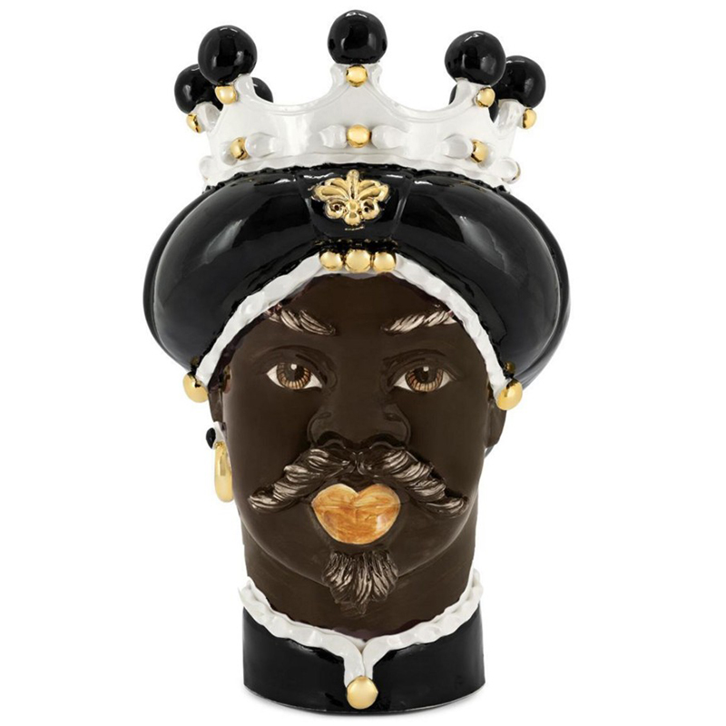 Ваза Vase Moro Man Medium New Black Черный Коричневый Золотой Ваза Vase Moro Man Medium New Black Черный Коричневый Золотой в Тюмени | Loft Concept