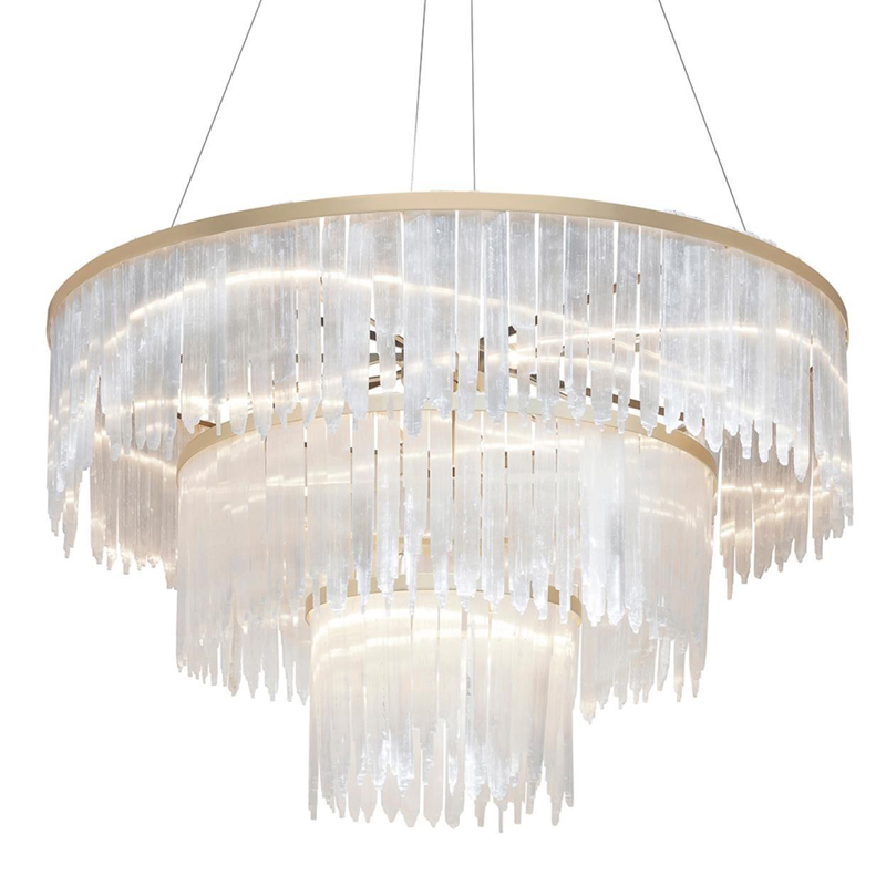 Люстра LAMP SELEN ROUND brass 120 Прозрачный белый Матовая латунь Люстра LAMP SELEN ROUND brass 120 Прозрачный белый Матовая латунь в Тюмени | Loft Concept