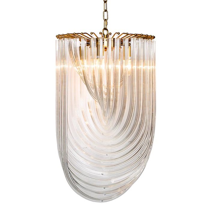 Люстра Retro Frozen Glass Chandelier 44 Champagne Золотой Прозрачное Стекло Люстра Retro Frozen Glass Chandelier 44 Champagne Золотой Прозрачное Стекло в Тюмени | Loft Concept