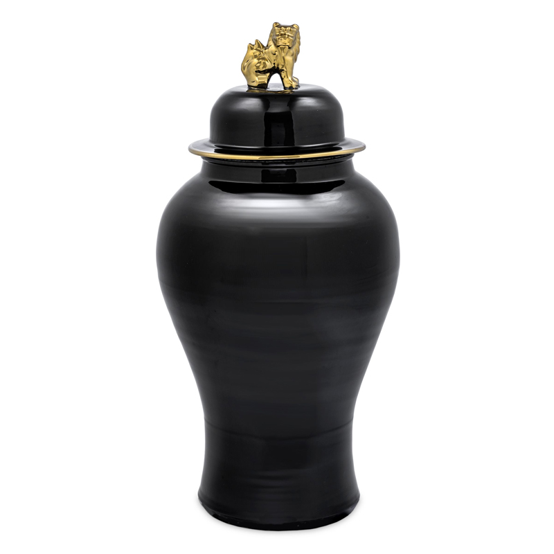 Ваза с крышкой Eichholtz Vase Golden Dragon S Черный Глянцевое золото Ваза с крышкой Eichholtz Vase Golden Dragon S Черный Глянцевое золото в Тюмени | Loft Concept