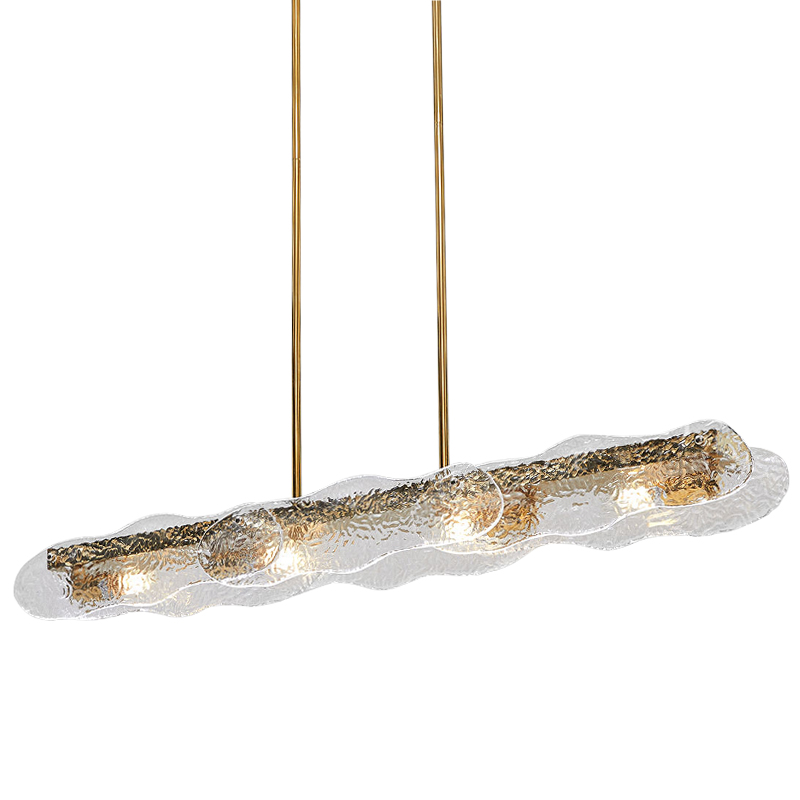 Люстра Linear Glass Clouds Chandelier Золотой Прозрачное Стекло Люстра Linear Glass Clouds Chandelier Золотой Прозрачное Стекло в Тюмени | Loft Concept