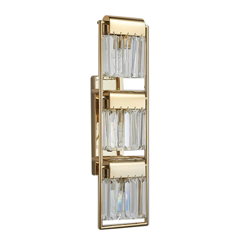 Бра Crystal Pendants gold 3 Глянцевое золото Прозрачное Стекло Бра Crystal Pendants gold 3 Глянцевое золото Прозрачное Стекло в Тюмени | Loft Concept