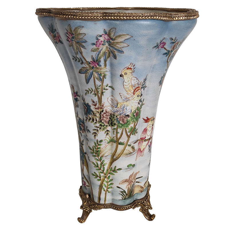 Ваза Blue Vase Parrots Bronze Edging Бронза Мульти Голубой Ваза Blue Vase Parrots Bronze Edging Бронза Мульти Голубой в Тюмени | Loft Concept