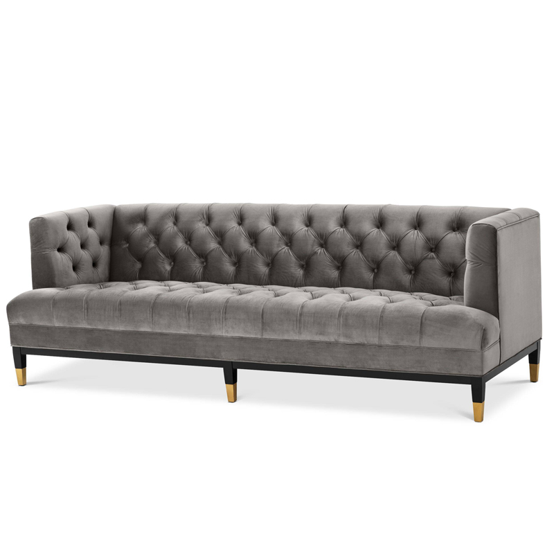 Диван Eichholtz Sofa Castelle grey Серый Черный Латунь Диван Eichholtz Sofa Castelle grey Серый Черный Латунь в Тюмени | Loft Concept