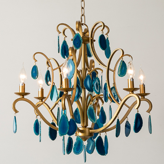 Люстра Agate Spila Classic Chandelier 65 Синий Латунь Люстра Agate Spila Classic Chandelier 65 Синий Латунь в Тюмени | Loft Concept