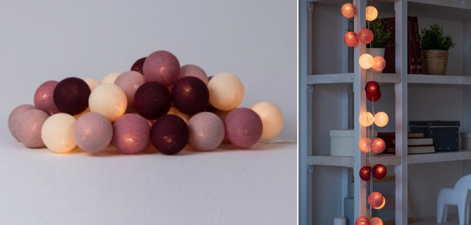 Гирлянда хлопковые фонарики Сotton Ball Rosegarden - Loft-Concept в Тюмени