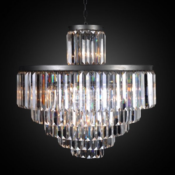 Люстра RH 1920s Odeon Clear Glass Fringe Chandelier - 6 rings Черный Люстра RH 1920s Odeon Clear Glass Fringe Chandelier - 6 rings Черный в Тюмени | Loft Concept