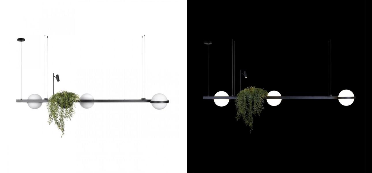 Линейный Светильник подвесной Vibia Palma 3736 c подставкой для живых растений - фото №1