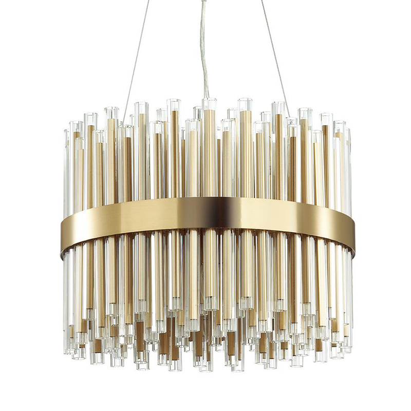 Люстра Gladwin Round Glass Tubes Chandelier Золотой Прозрачный Люстра Gladwin Round Glass Tubes Chandelier Золотой Прозрачный в Тюмени | Loft Concept