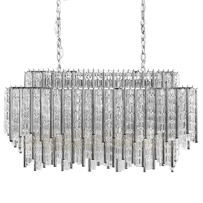 Люстра Chandelier Gigi Rectangle Хром Прозрачное Стекло Люстра Chandelier Gigi Rectangle Хром Прозрачное Стекло в Тюмени | Loft Concept