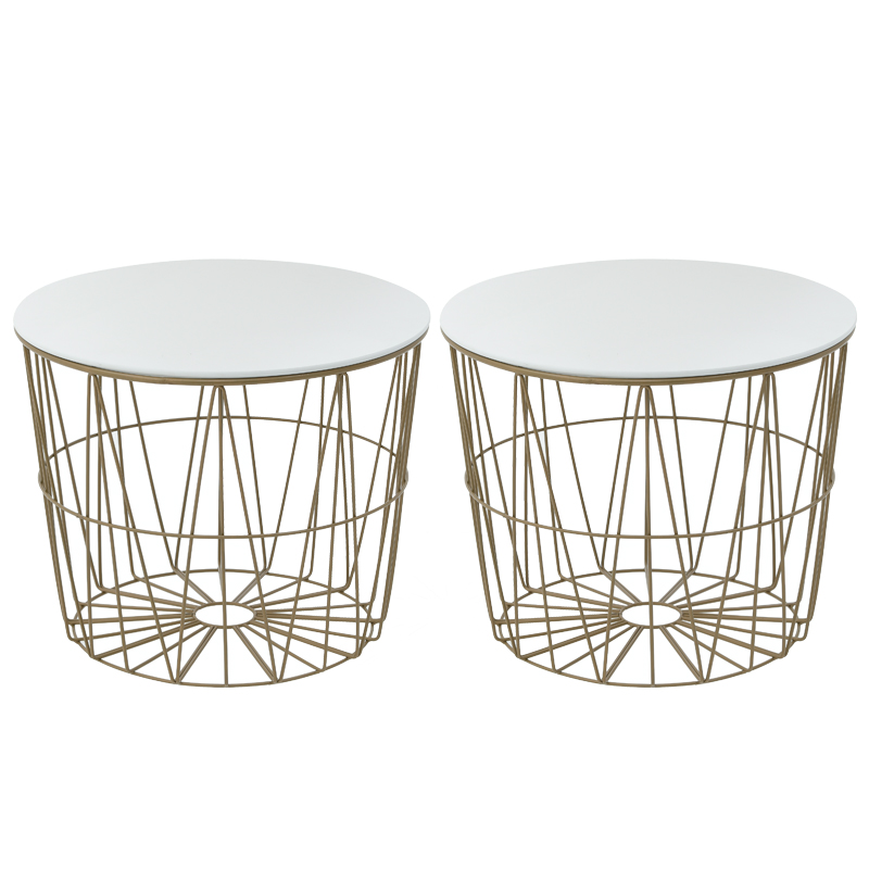 Комплект приставных столов Nieves Gold Table Золотой Белый Комплект приставных столов Nieves Gold Table Золотой Белый в Тюмени | Loft Concept