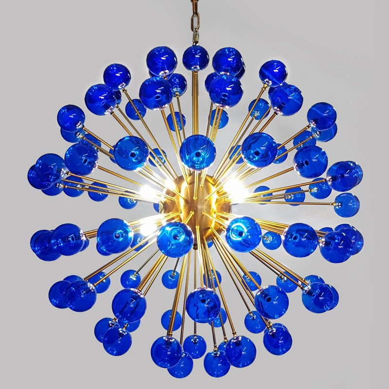 Люстра BLUE MURANO SPUTNIK DV5513 Латунь Синий Люстра BLUE MURANO SPUTNIK DV5513 Латунь Синий в Тюмени | Loft Concept