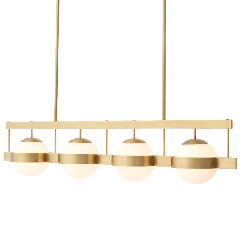 Люстра Eichholtz Chandelier Biba Brass Латунь Античная полированная Белое матовое стекло Люстра Eichholtz Chandelier Biba Brass Латунь Античная полированная Белое матовое стекло в Тюмени | Loft Concept
