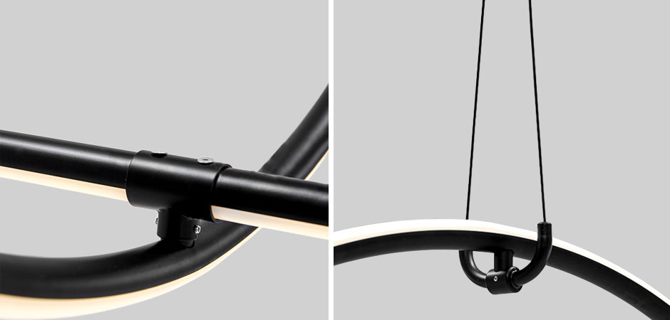Подвесной светильник Black LED Circle Lamp Подвесной светильник Black LED Circle Lamp - Loft-Concept в Тюмени