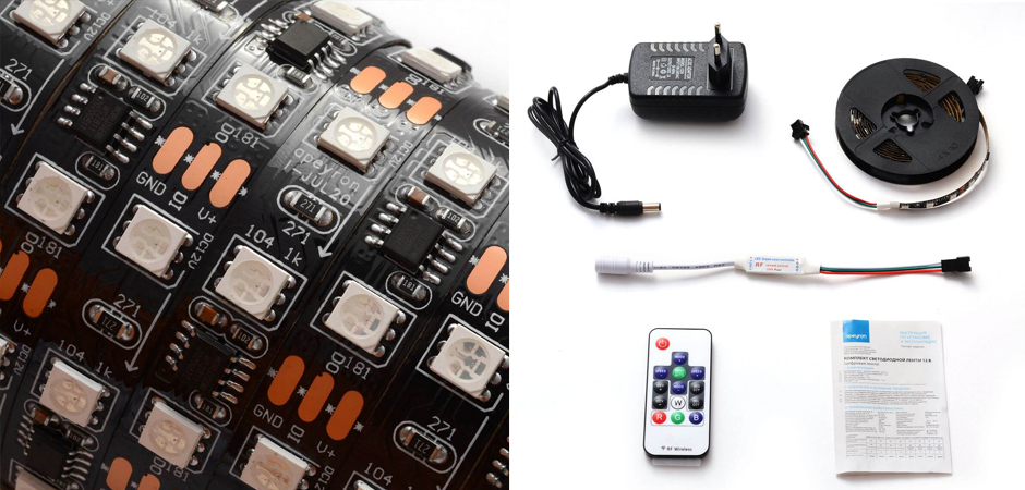 Комплект светодиодной ленты 14,4W/m 60Led/m 5050SMD разноцветный 5M Комплект светодиодной ленты 14,4W/m 60Led/m 5050SMD разноцветный 5M - Loft-Concept в Тюмени