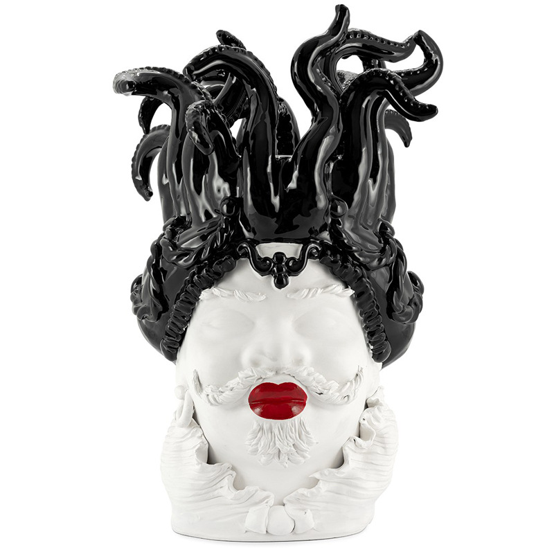 Ваза VASE MORO MAN TENTACLES Белый Черный Красный Ваза VASE MORO MAN TENTACLES Белый Черный Красный в Тюмени | Loft Concept