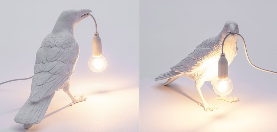 Настольная лампа Seletti Bird Lamp White Waiting Настольная лампа Seletti Bird Lamp White Waiting - Loft-Concept в Тюмени