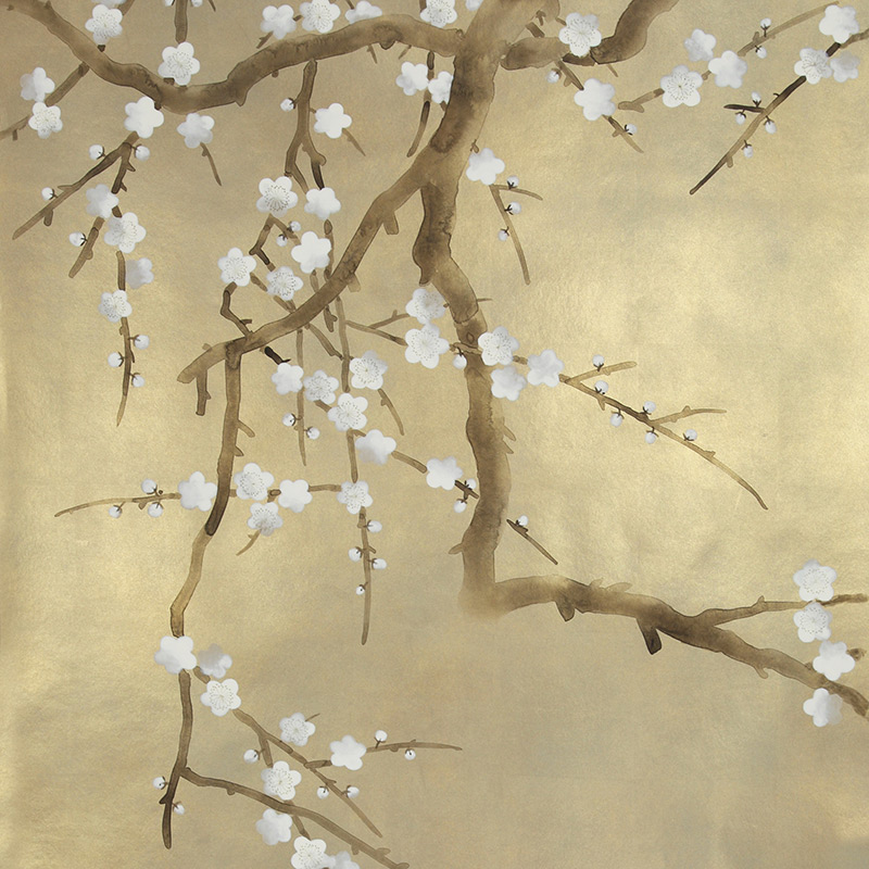 Обои ручная роспись Plum Blossom Colourway SC-231 on Krugerrand gilded paper Обои ручная роспись Plum Blossom Colourway SC-231 on Krugerrand gilded paper в Тюмени | Loft Concept