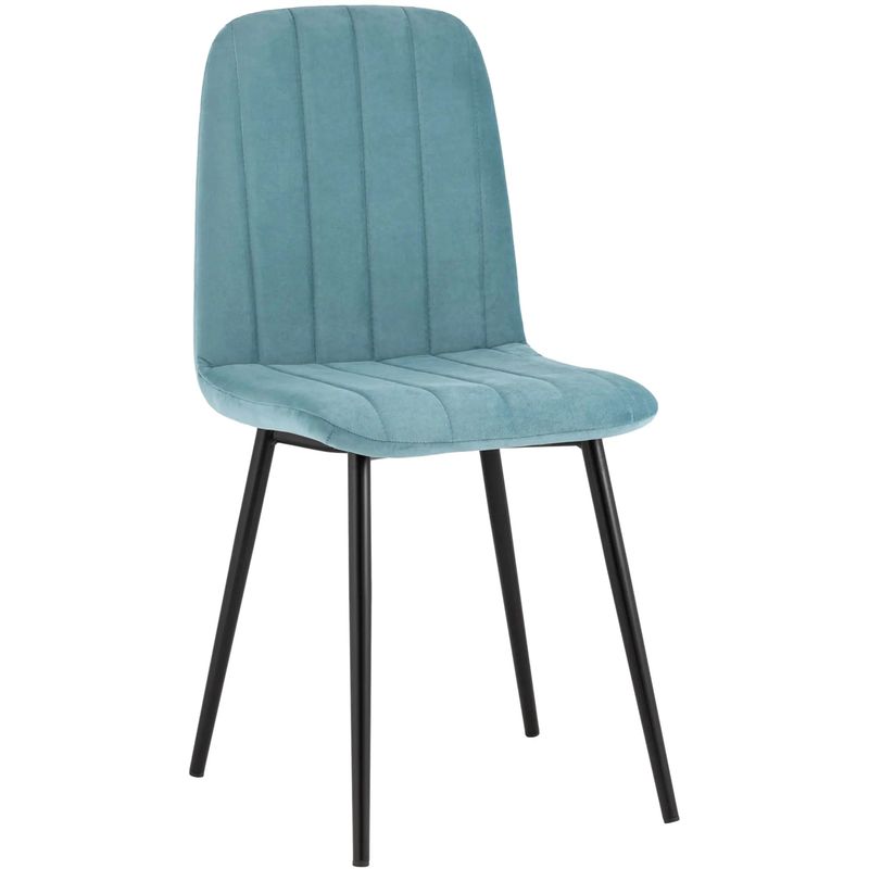 Стул Easy Chair Велюр Голубой цвет Голубой пастельный Черный Стул Easy Chair Велюр Голубой цвет Голубой пастельный Черный в Тюмени | Loft Concept