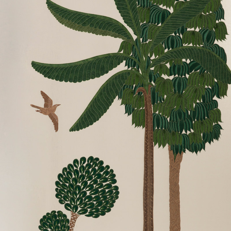 Обои ручная роспись Mughal Trees Original colourway on linen  в Тюмени | Loft Concept 