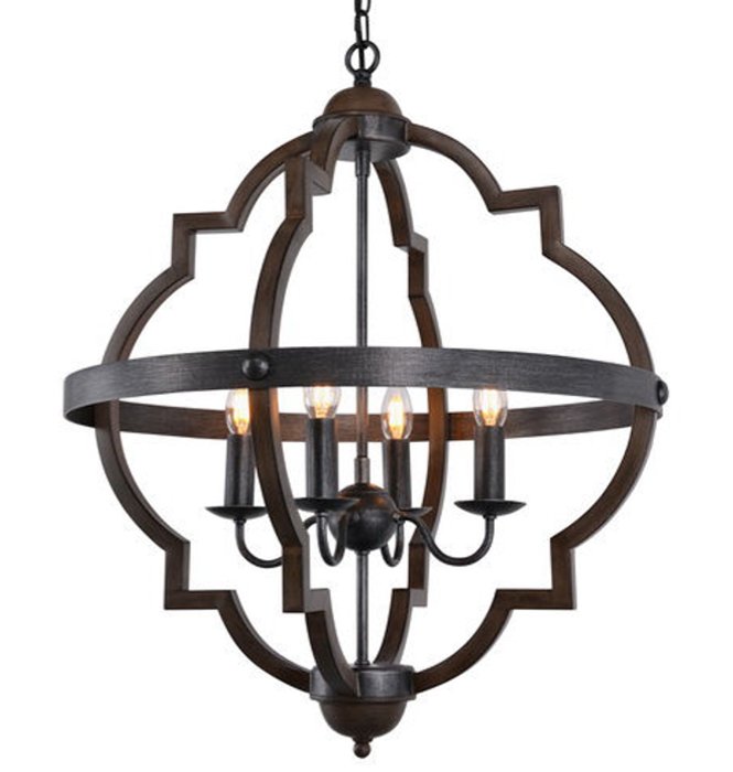 Люстра Lantern Foyer Round Коричневый Черный Люстра Lantern Foyer Round Коричневый Черный в Тюмени | Loft Concept