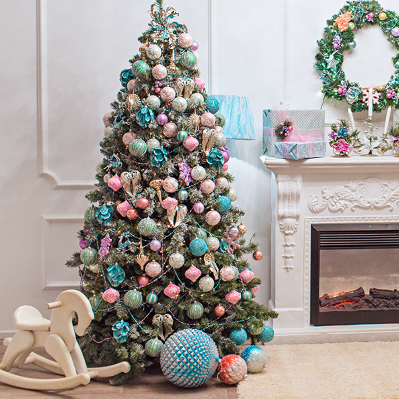 Дизайнерская Елка украшенная Розовым и Голубым декор Pink and Blue Decor Розовый Зеленый Голубой Дизайнерская Елка украшенная Розовым и Голубым декор Pink and Blue Decor Розовый Зеленый Голубой в Тюмени | Loft Concept