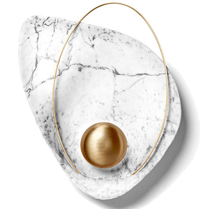 Бра Ginger & Jagger Pearl WALL LAMP Латунь Белый Мрамор Bianco Бра Ginger & Jagger Pearl WALL LAMP Латунь Белый Мрамор Bianco в Тюмени | Loft Concept