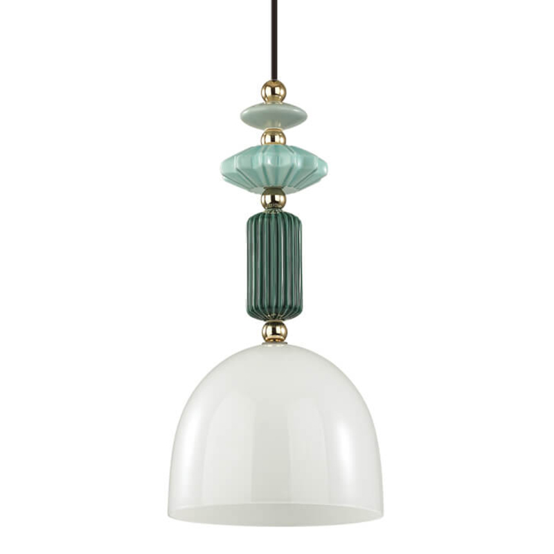Подвесной светильник Iris hanging lamp green Белое матовое стекло Зеленый Подвесной светильник Iris hanging lamp green Белое матовое стекло Зеленый в Тюмени | Loft Concept