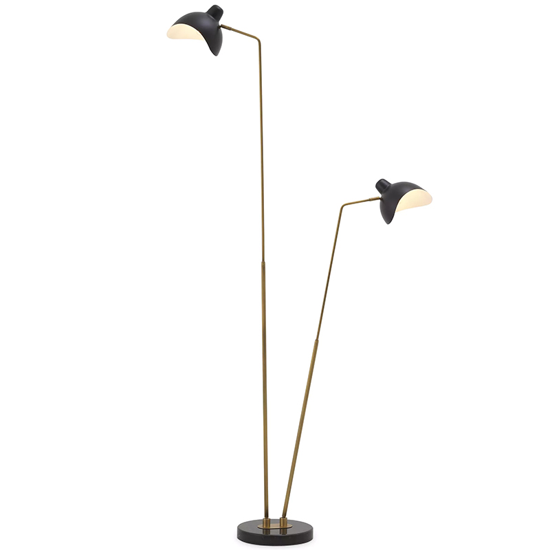 Торшер Eichholtz Floor Lamp Asta Double Черный Черный Мрамор Nero Латунь Торшер Eichholtz Floor Lamp Asta Double Черный Черный Мрамор Nero Латунь в Тюмени | Loft Concept