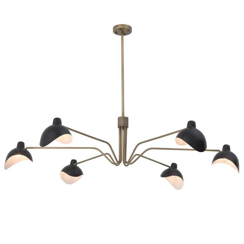 Люстра Eichholtz Chandelier Tyler brass Латунь Античная полированная Черный Люстра Eichholtz Chandelier Tyler brass Латунь Античная полированная Черный в Тюмени | Loft Concept