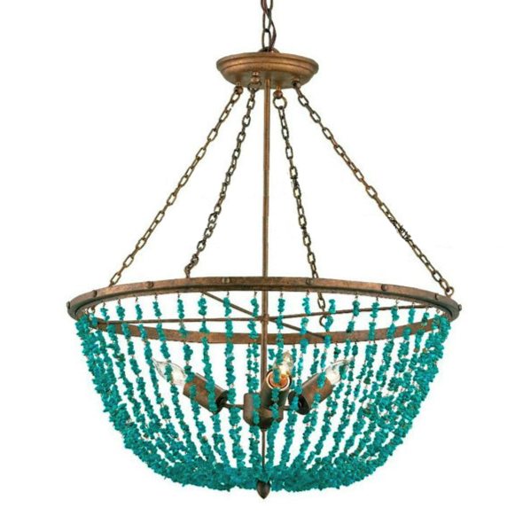 Люстра Turquoise Stone Chandelier Бирюзовый Люстра Turquoise Stone Chandelier Бирюзовый в Тюмени | Loft Concept
