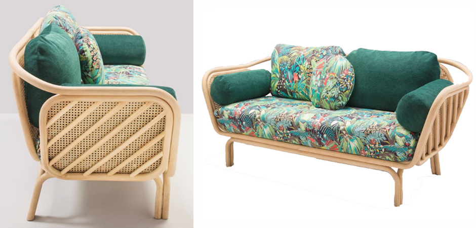 Диван из ротанга Wicker Sofa с Зеленой обивкой Диван из ротанга Wicker Sofa с Зеленой обивкой в Тюмени